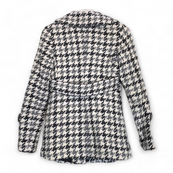 Soia & Kyo Women's Houndstooth Checkered Margo Wool Coat Ivory Grey Black, Small - Picture 3 of 17